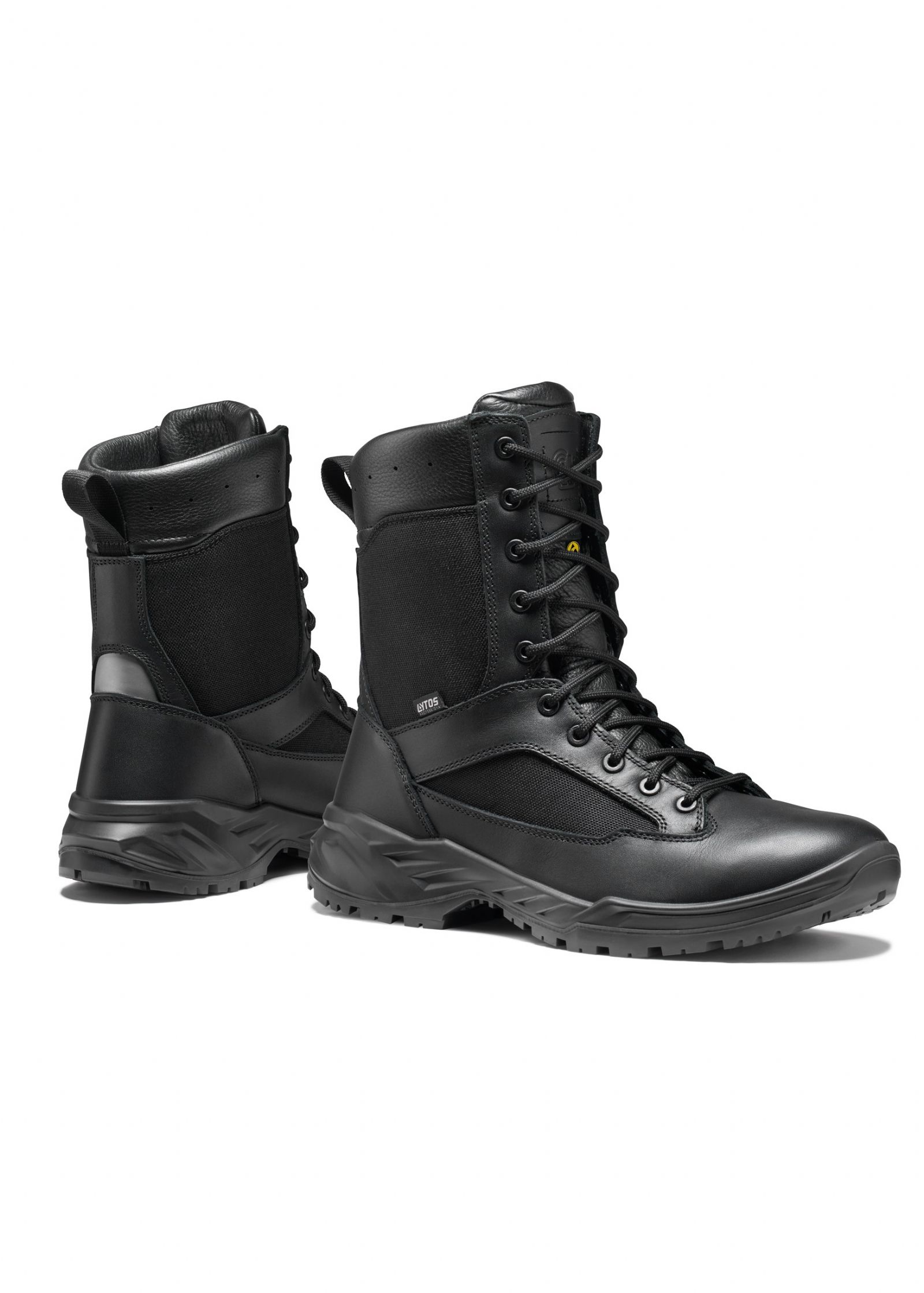 STIVALETTO ALTO LEGGERO IN PELLE INSERTI IN TESSUTO METAL-FREE. ART. PL-2405 LYTOS