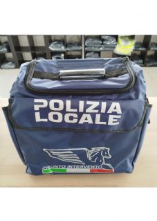 BORSA POLIZIA LOCALE MOD. PEGASO CON STEMMI RICAMATI. FORMATO CM. 40 X 20 X 35 .